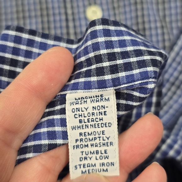 Ralph Lauren Shirt Mens Medium Blue Plaid Button Up Long Sleeve Pony Preppy READ - Picture 6 of 11